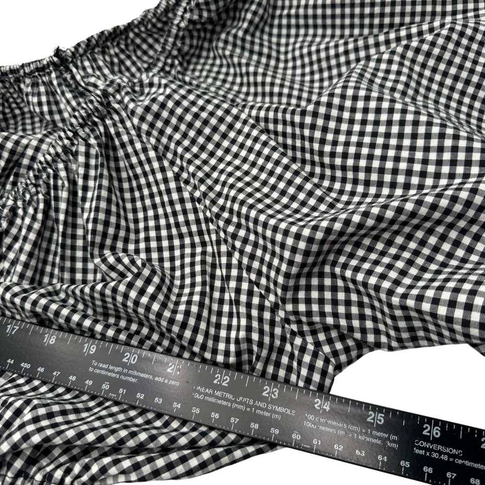 OLD NAVY NWT Women's 2X Black White Gingham Waist-Defined Puff-Sleeve Mini Dress - Picture 8 of 10